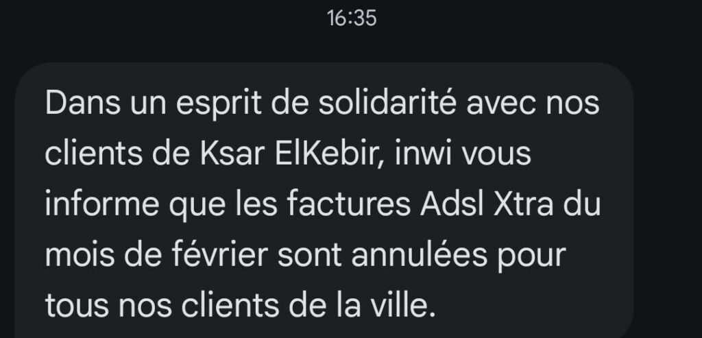 Après les intempéries, les opérateurs télécoms annulent les factures internet à Ksar El Kébir
