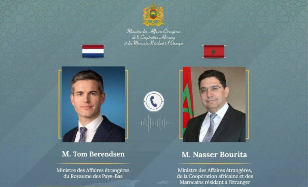 Le ministre marocain des Affaires étrangères Nasser Bourita a eu un entretien téléphonique avec son homologue néerlandais Tom Berendsen.