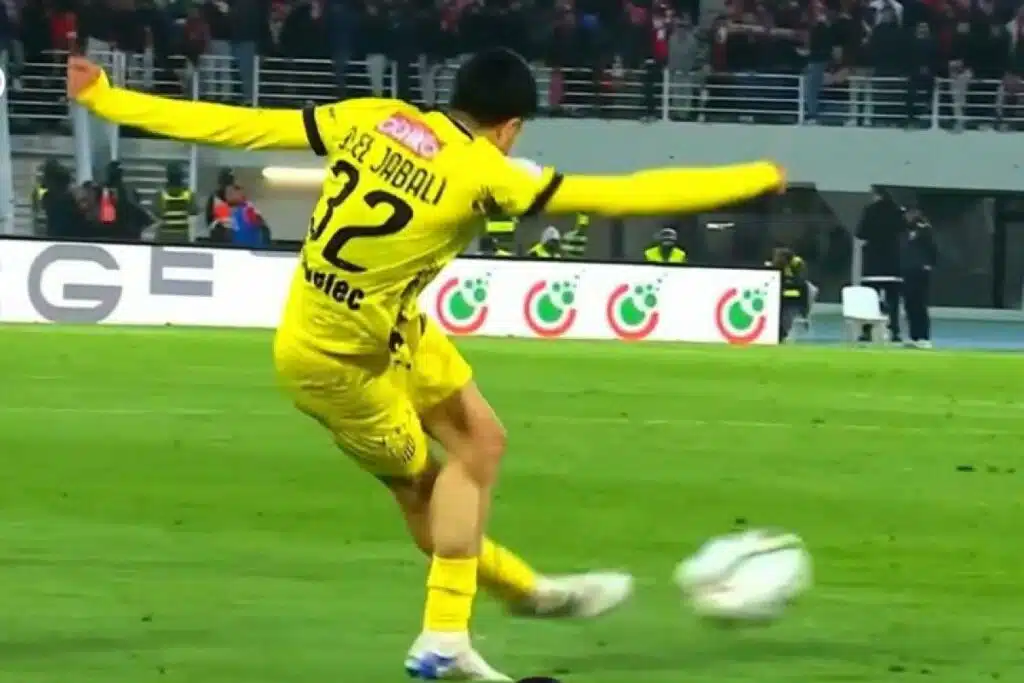 Driss El Jabali après sa rabona décisive avec le MAS face au WAC
