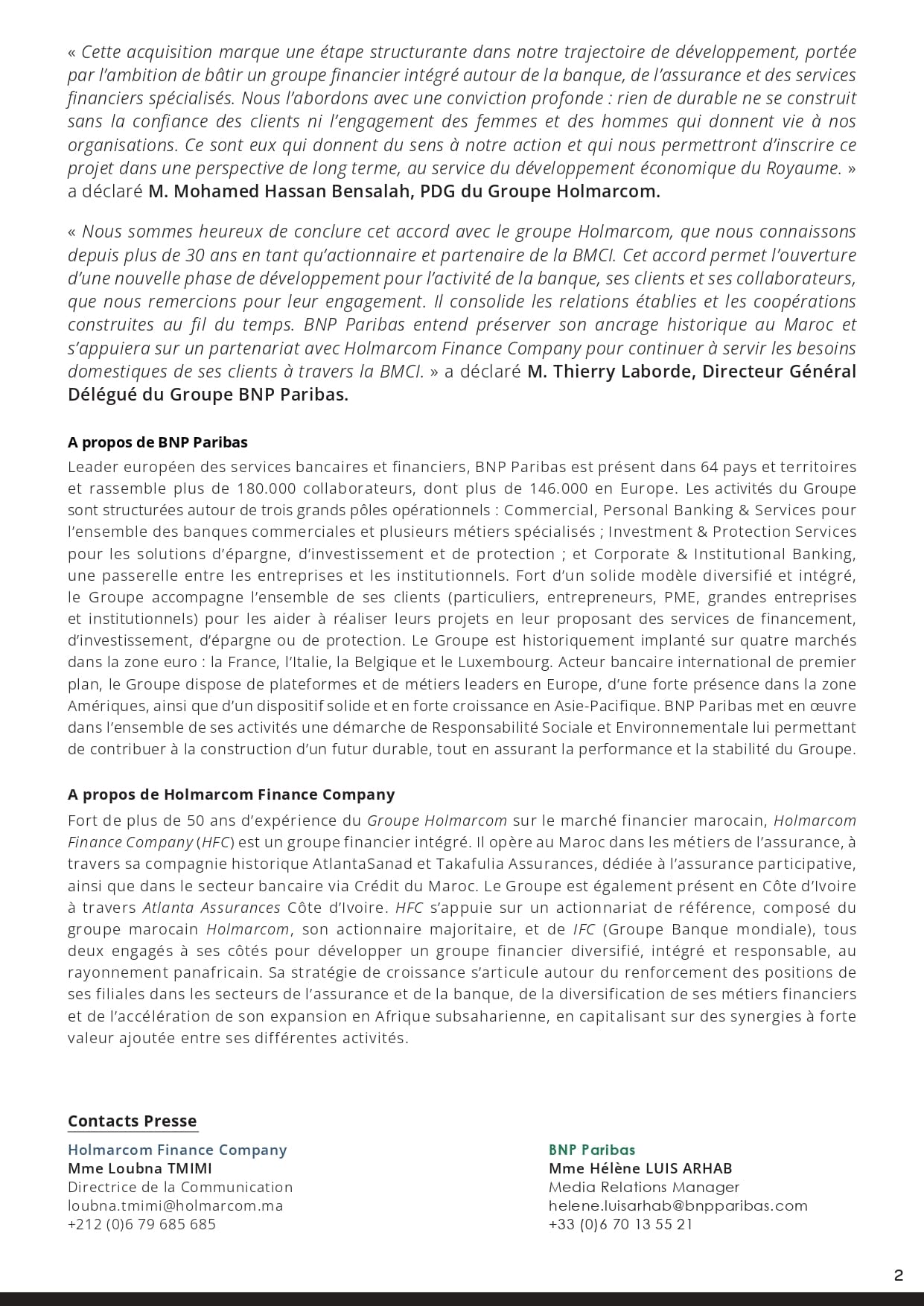 Officiel: Holmarcom prendra le contrôle de la BMCI et la fusionnera avec Crédit du Maroc