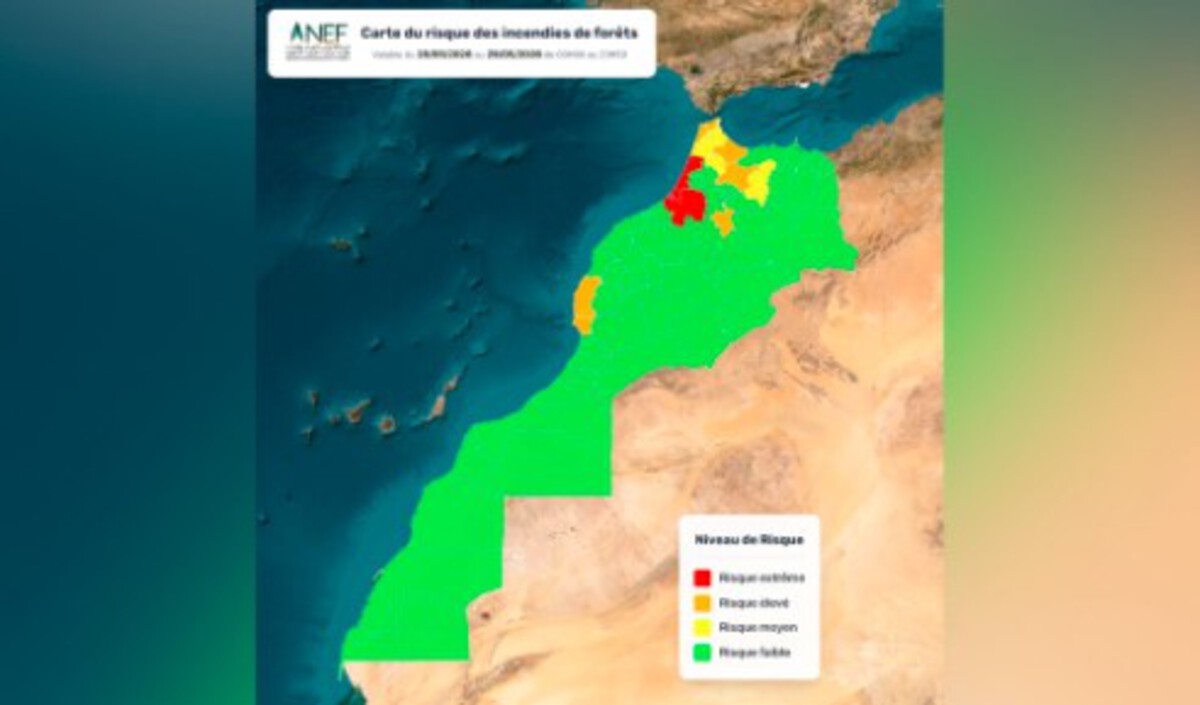 l’ANEF identifie des zones à haut risque d’incendies du 26 au 29 mai.