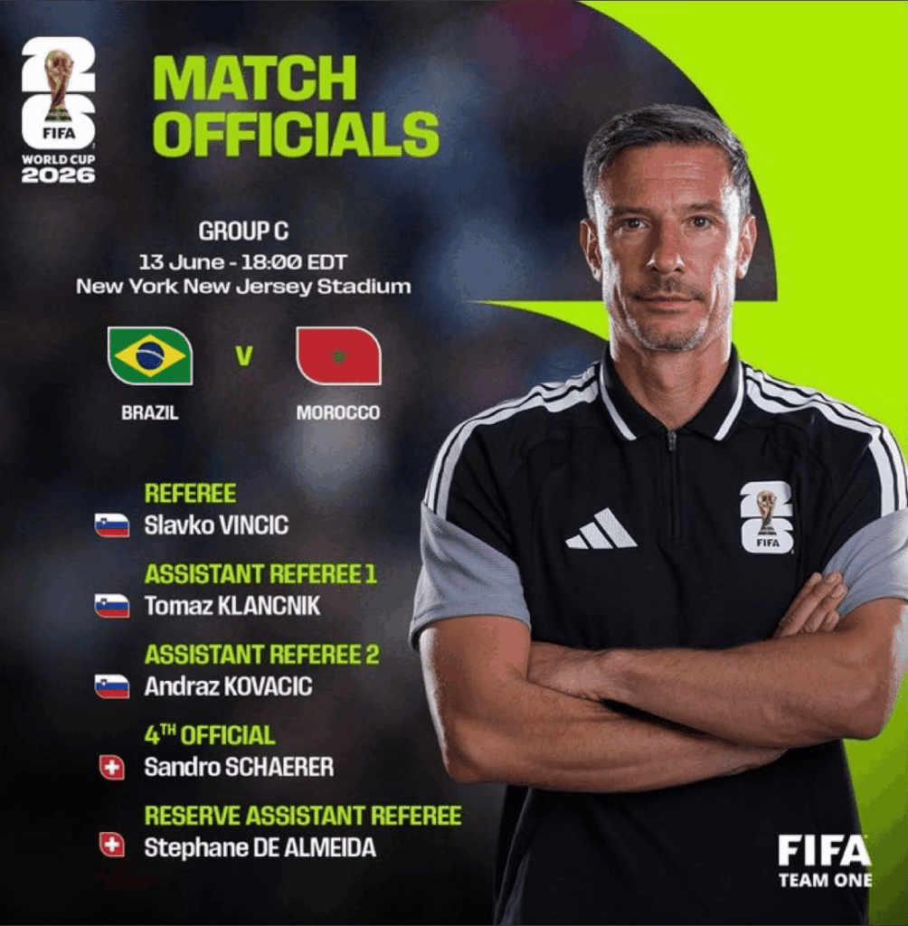 Maroc-Brésil : la FIFA confie le sifflet au slovène Slavko Vinčić